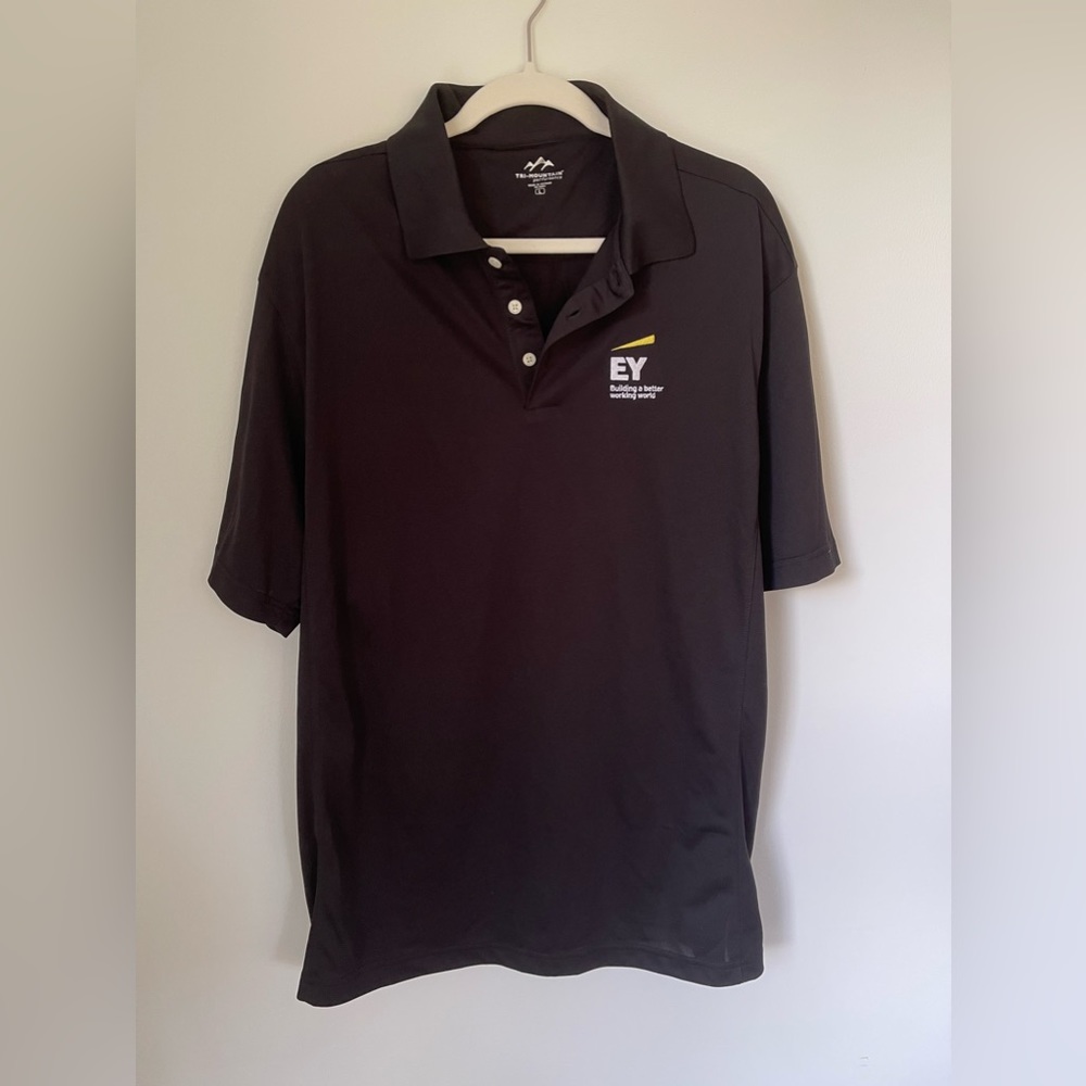 Ernst & Young EY Black Mens Polo Sz L